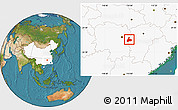 Satellite Location Map of Pingxiang Shi, highlighted country