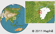 Satellite Location Map of Pingxiang Shi, highlighted parent region