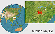 Satellite Location Map of Pingxiang Shi