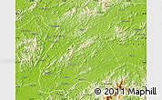 Physical Map of Pingxiang Shi