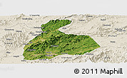 Satellite Panoramic Map of Pingxiang Shi, shaded relief outside
