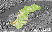 Physical 3D Map of Quannan, darken, desaturated