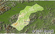 Physical 3D Map of Quannan, darken