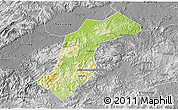 Physical 3D Map of Quannan, desaturated