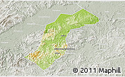 Physical 3D Map of Quannan, lighten, semi-desaturated
