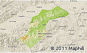 Physical 3D Map of Quannan, shaded relief outside
