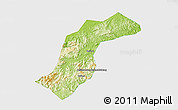 Physical 3D Map of Quannan, single color outside