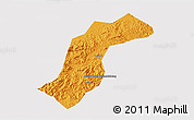 Political 3D Map of Quannan, cropped outside
