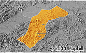 Political 3D Map of Quannan, desaturated