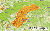 Political 3D Map of Quannan, physical outside