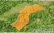 Political 3D Map of Quannan, satellite outside