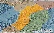 Political 3D Map of Quannan, semi-desaturated