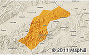 Political 3D Map of Quannan, shaded relief outside