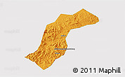 Political 3D Map of Quannan, single color outside