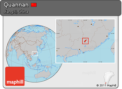 Gray Location Map of Quannan