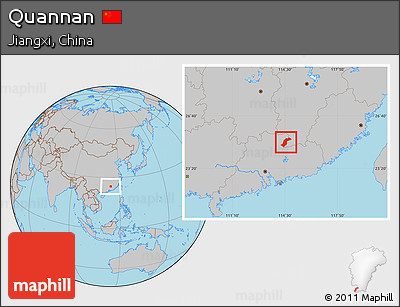 Gray Location Map of Quannan