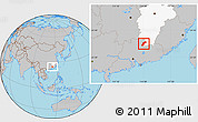 Gray Location Map of Quannan, highlighted parent region