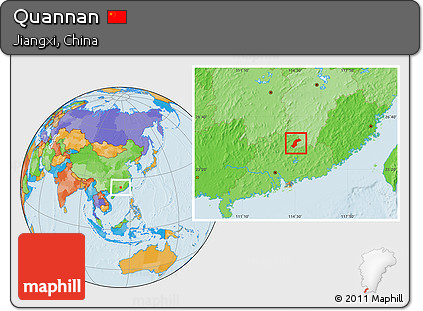 Political Location Map of Quannan