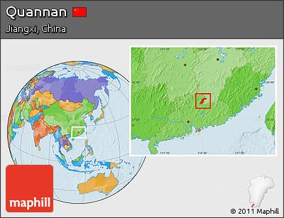 Political Location Map of Quannan