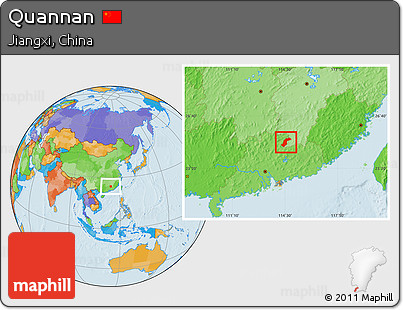 Political Location Map of Quannan
