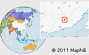 Political Location Map of Quannan, highlighted country