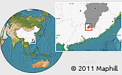 Satellite Location Map of Quannan, highlighted country, highlighted parent region
