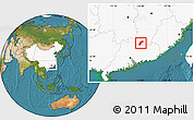 Satellite Location Map of Quannan, highlighted country