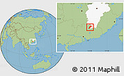 Savanna Style Location Map of Quannan, highlighted parent region