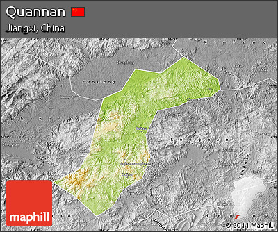 Physical Map of Quannan, desaturated