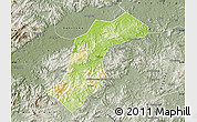 Physical Map of Quannan, semi-desaturated