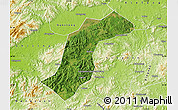Satellite Map of Quannan, physical outside