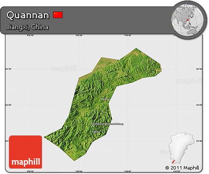 Satellite Map of Quannan, single color outside