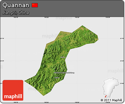 Satellite Map of Quannan, single color outside
