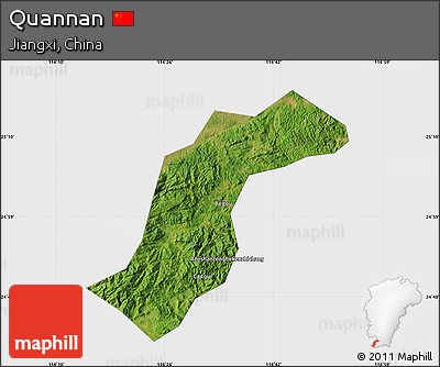 Satellite Map of Quannan, single color outside