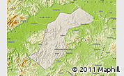 Shaded Relief Map of Quannan, physical outside