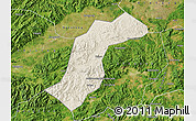 Shaded Relief Map of Quannan, satellite outside