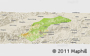 Physical Panoramic Map of Quannan, shaded relief outside