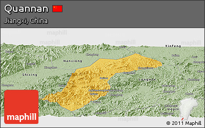 Savanna Style Panoramic Map of Quannan