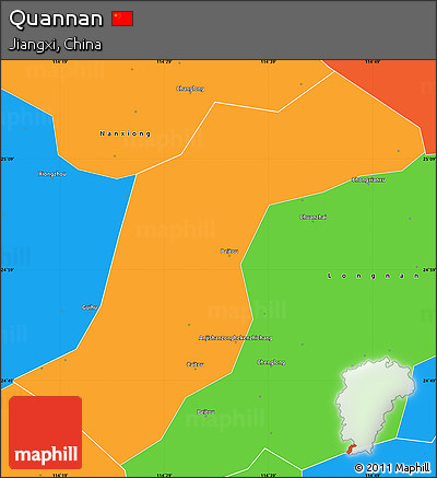 Political Simple Map of Quannan