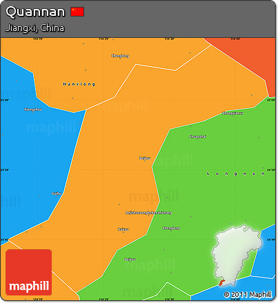 Political Simple Map of Quannan