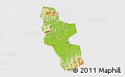 Physical 3D Map of Shangrao, cropped outside