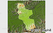 Physical 3D Map of Shangrao, darken