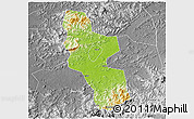 Physical 3D Map of Shangrao, desaturated