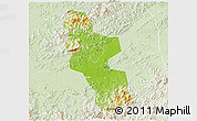 Physical 3D Map of Shangrao, lighten