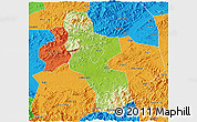 Physical 3D Map of Shangrao, political outside