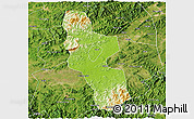 Physical 3D Map of Shangrao, satellite outside