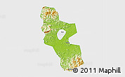 Physical 3D Map of Shangrao, single color outside