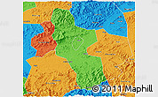 Political 3D Map of Shangrao