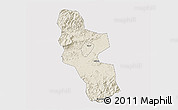 Shaded Relief 3D Map of Shangrao, cropped outside