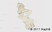 Shaded Relief 3D Map of Shangrao, single color outside